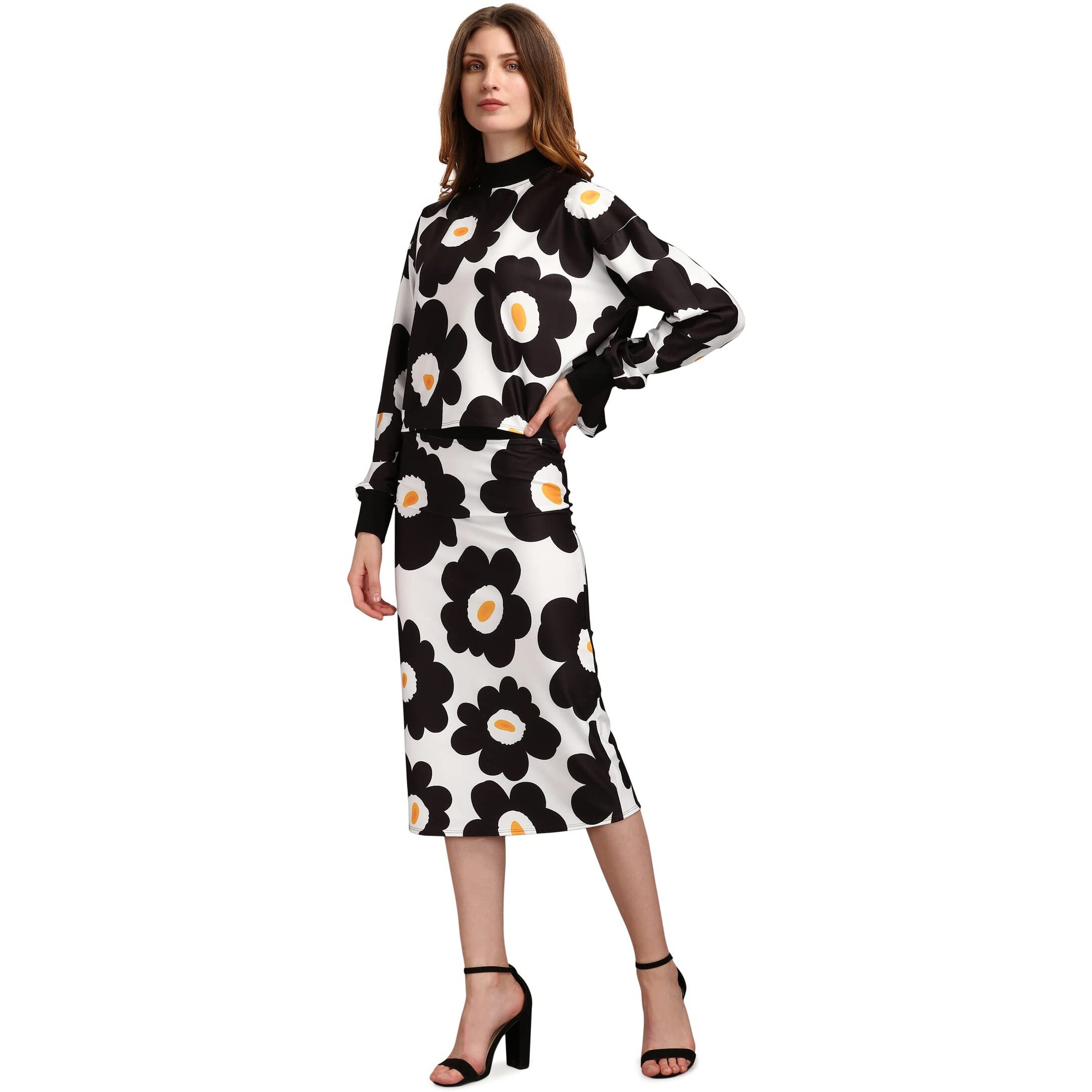 Purvaja Women's Polyester Blend Cocktail Midi Dress (Maxi-028-Omelette-Xs_White