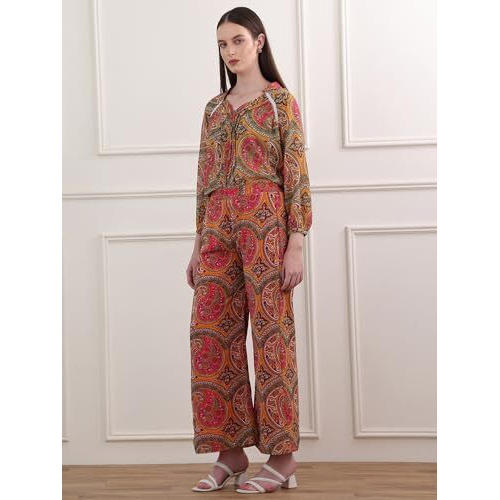 Purvaja Womens Maxi Co-Ords (Razy-012_Yellow_Medium)