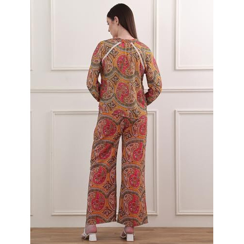 Purvaja Womens Maxi Co-Ords (Razy-012_Yellow_Medium)