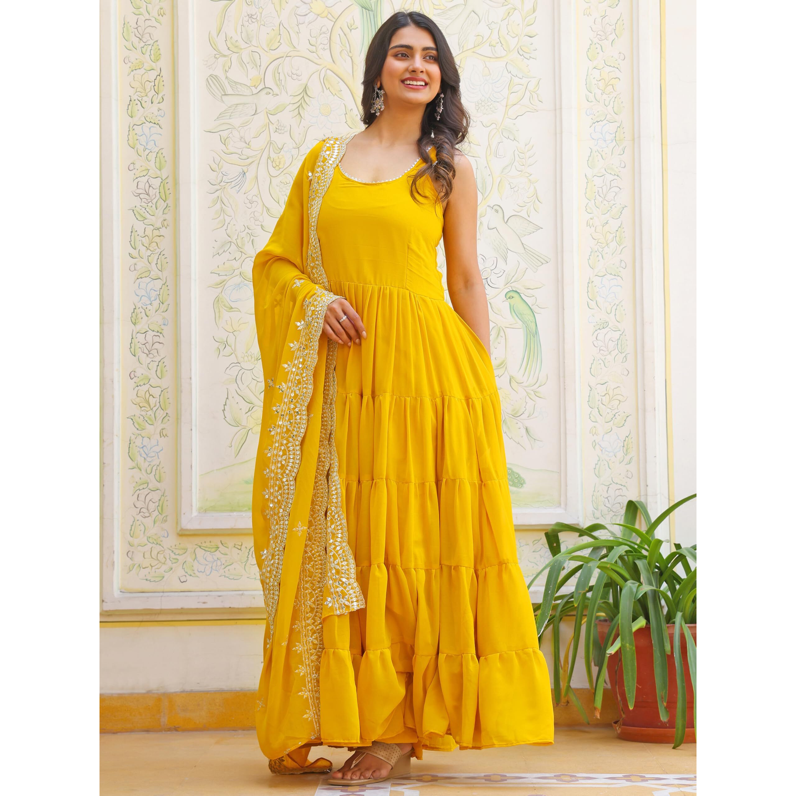 Fashion Basket Pink Georgette Anarkali Kurta For Women