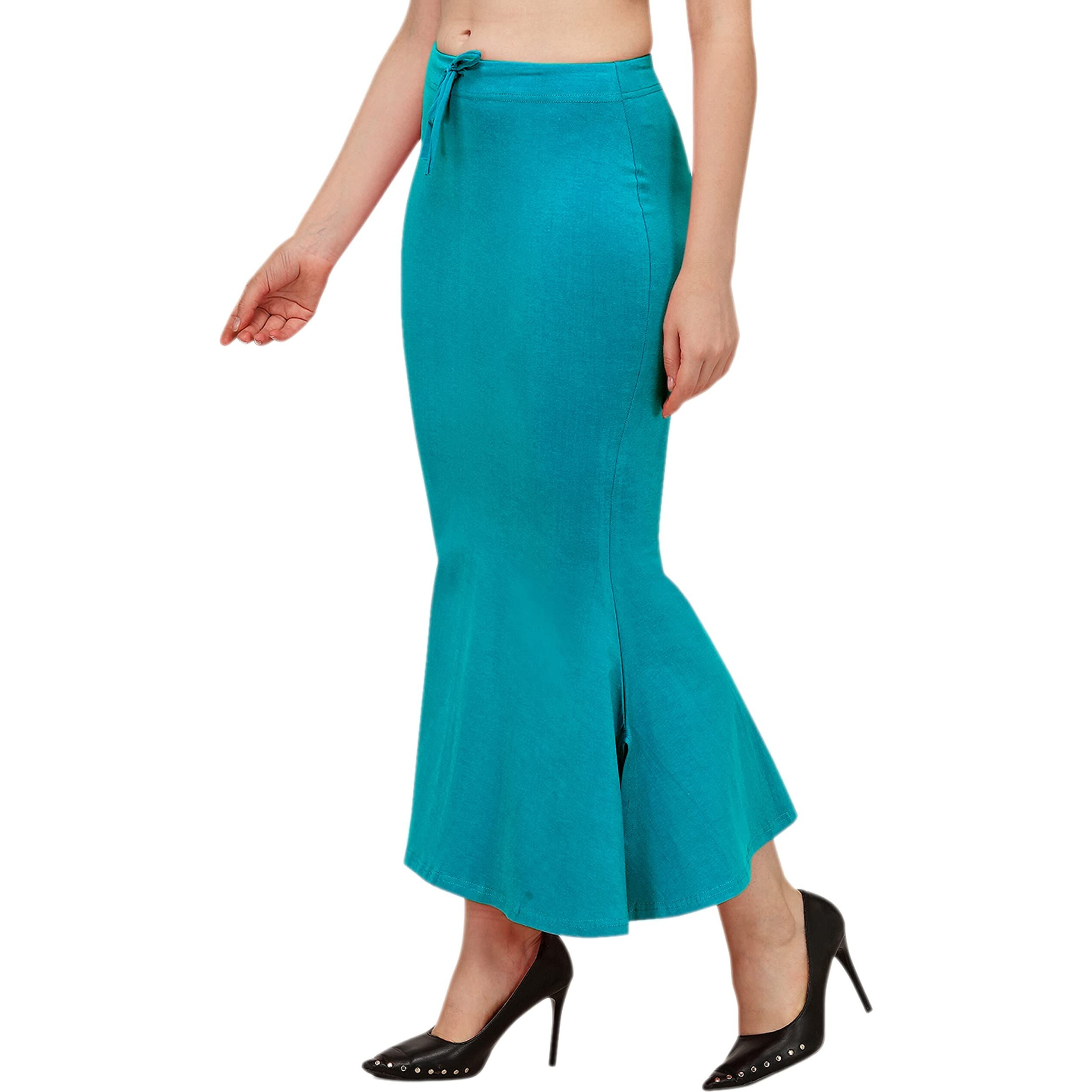 Shiv Textiles Lycra Cotton Blend Fishcut Flare Shapewear For Women Sky Blue L