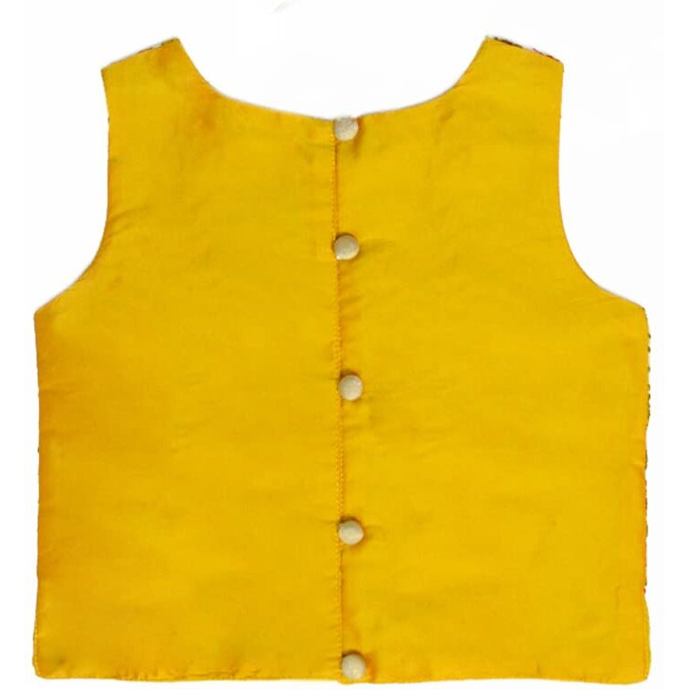 A.T.U.N. Girls' Regular Fit Lehenga Choli (Glhg Ksg Amb_Yellow_2-3 Years)