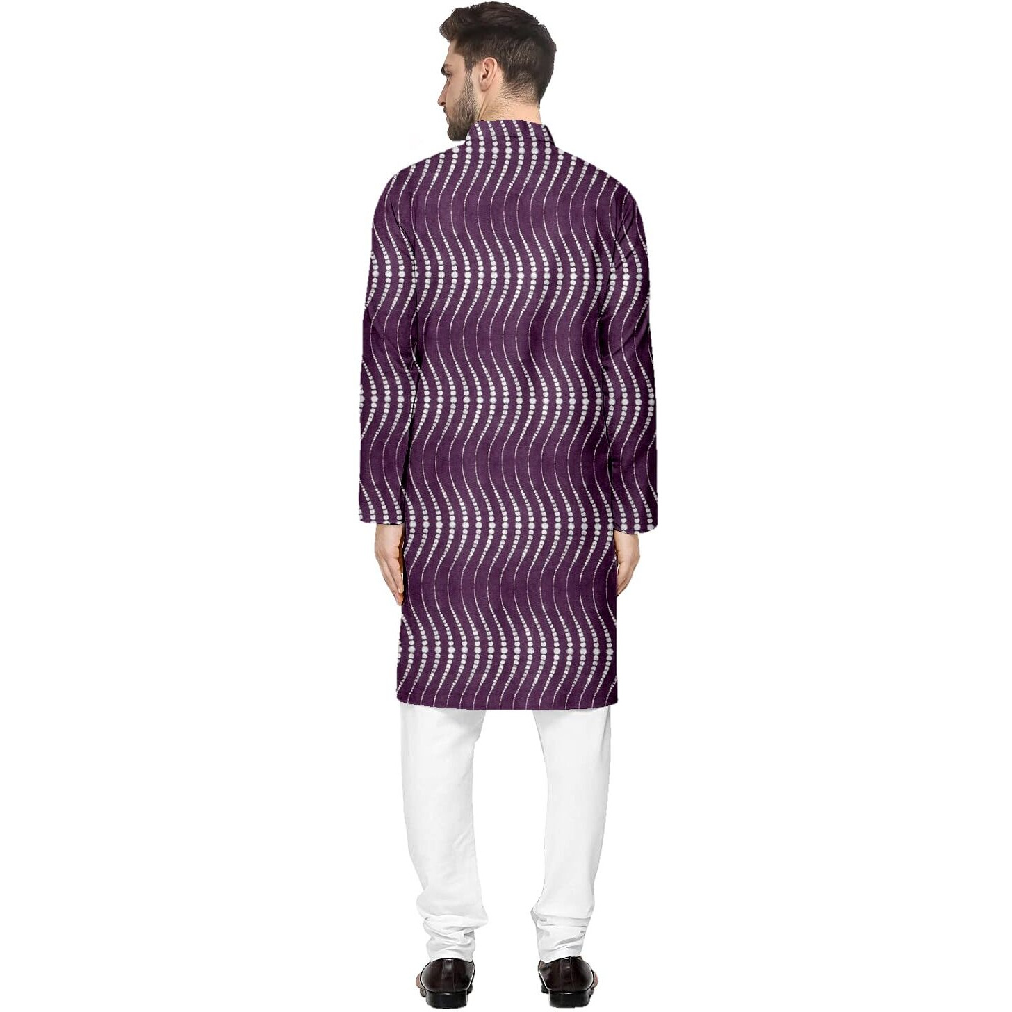 Gauri Laxmi Enterprise Men's Cotton Blend Solid Straight Kurta (Foil-Leriya-Wine 42