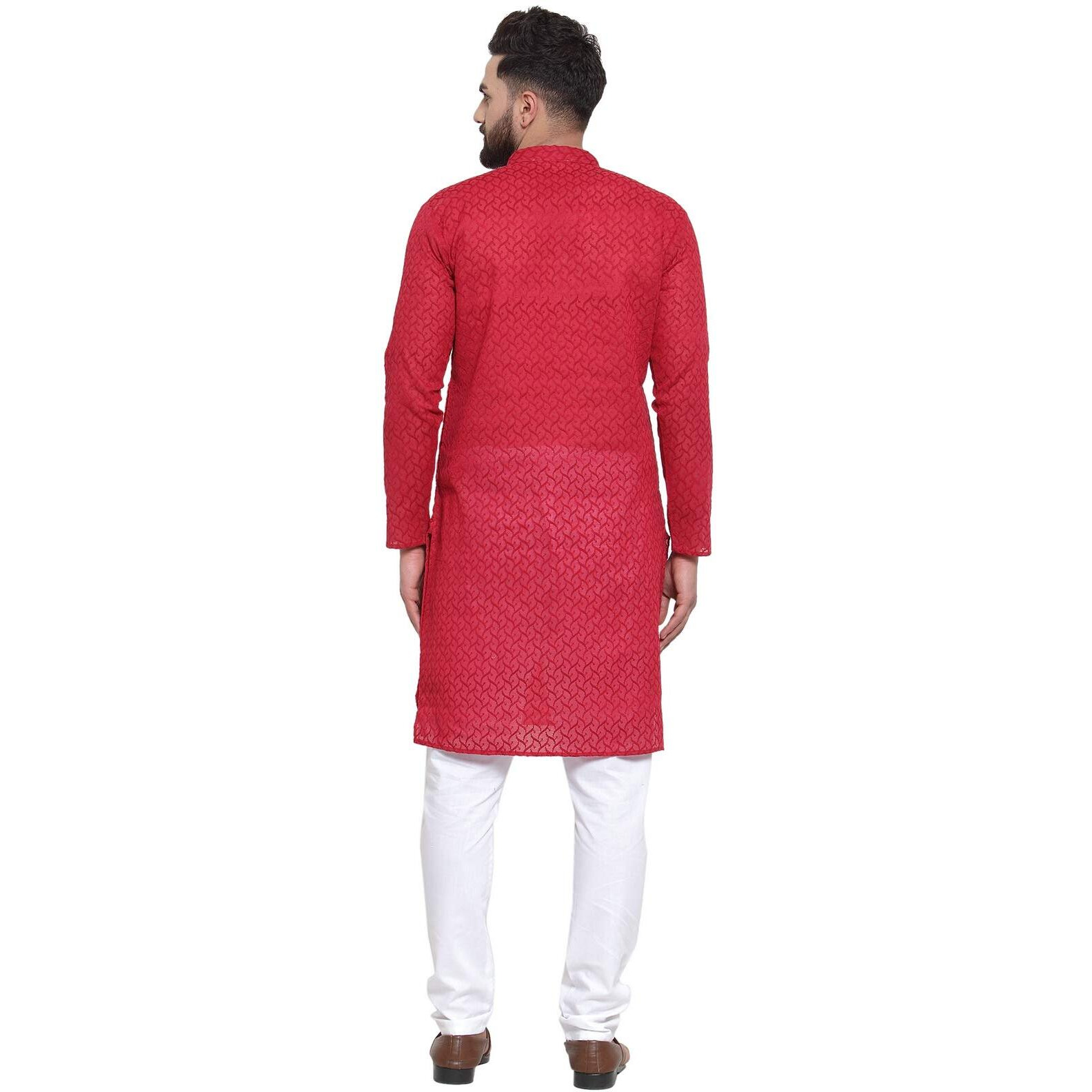Jompers Men's Chicken Cotton Kurta Pyjama. (Maroon, Xl)
