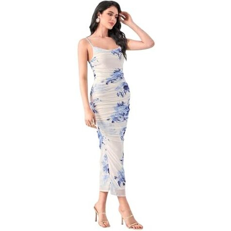 Litzo Dress For Women || Western Dresses For Women || One Piece Maxi Dress (L-34-M) White