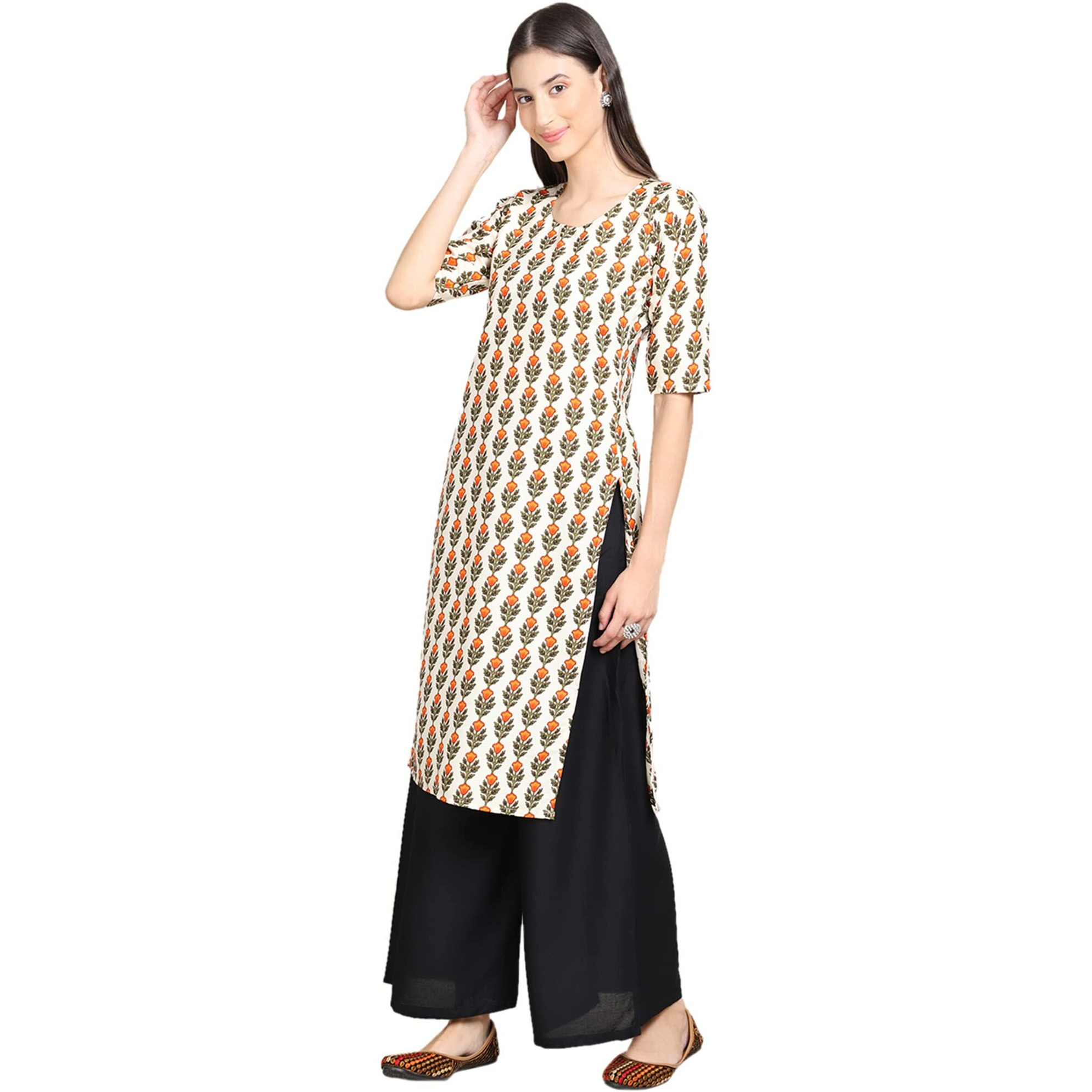 Pinkmint Women's Crepe Digital Print Straight Kurta Pack Of 2 [C-352-346_L]