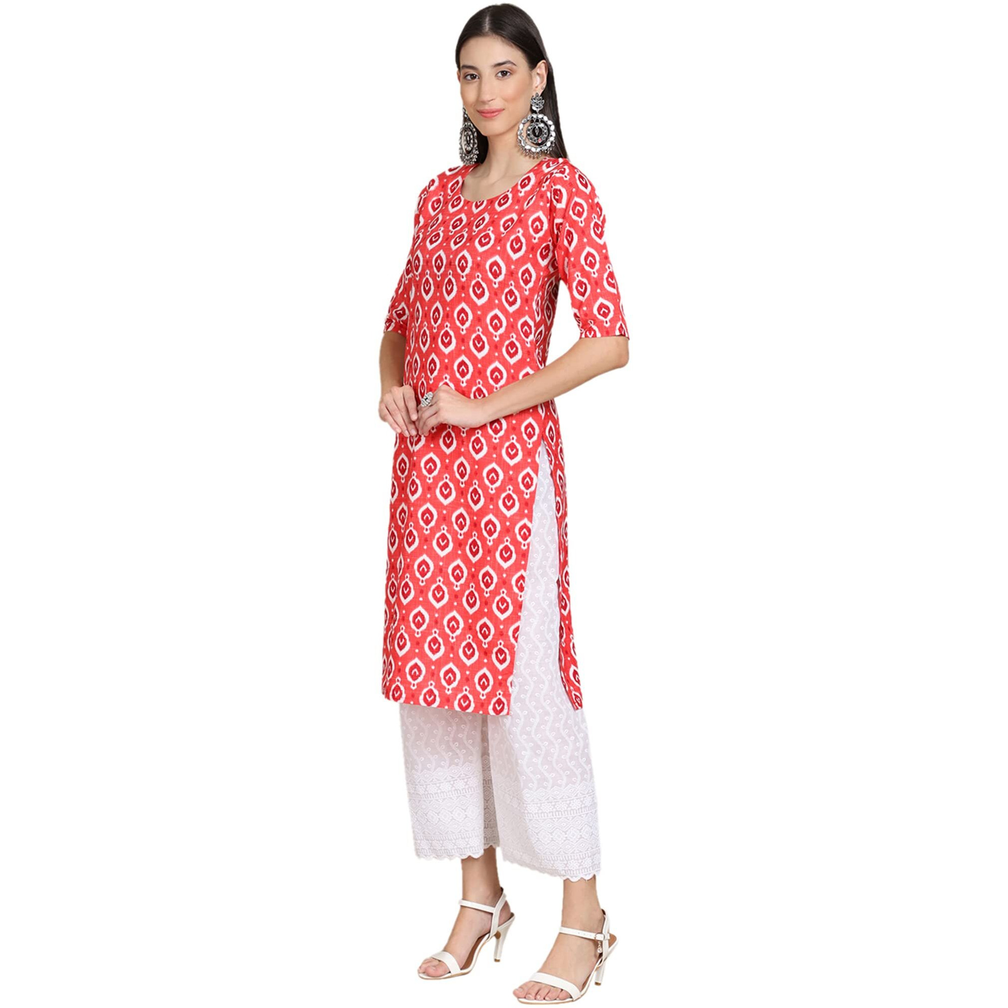 Pinkmint Women's Crepe Digital Print Straight Kurta Pack Of 2 [C-352-346_L]