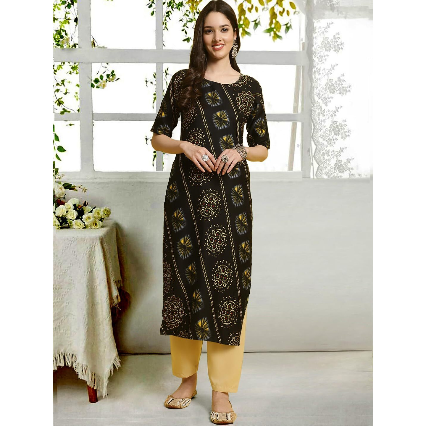 Tee Projekt Straight Kurta & Pant For Women Ethnic Kurta Set For Women (Pack Of 2)