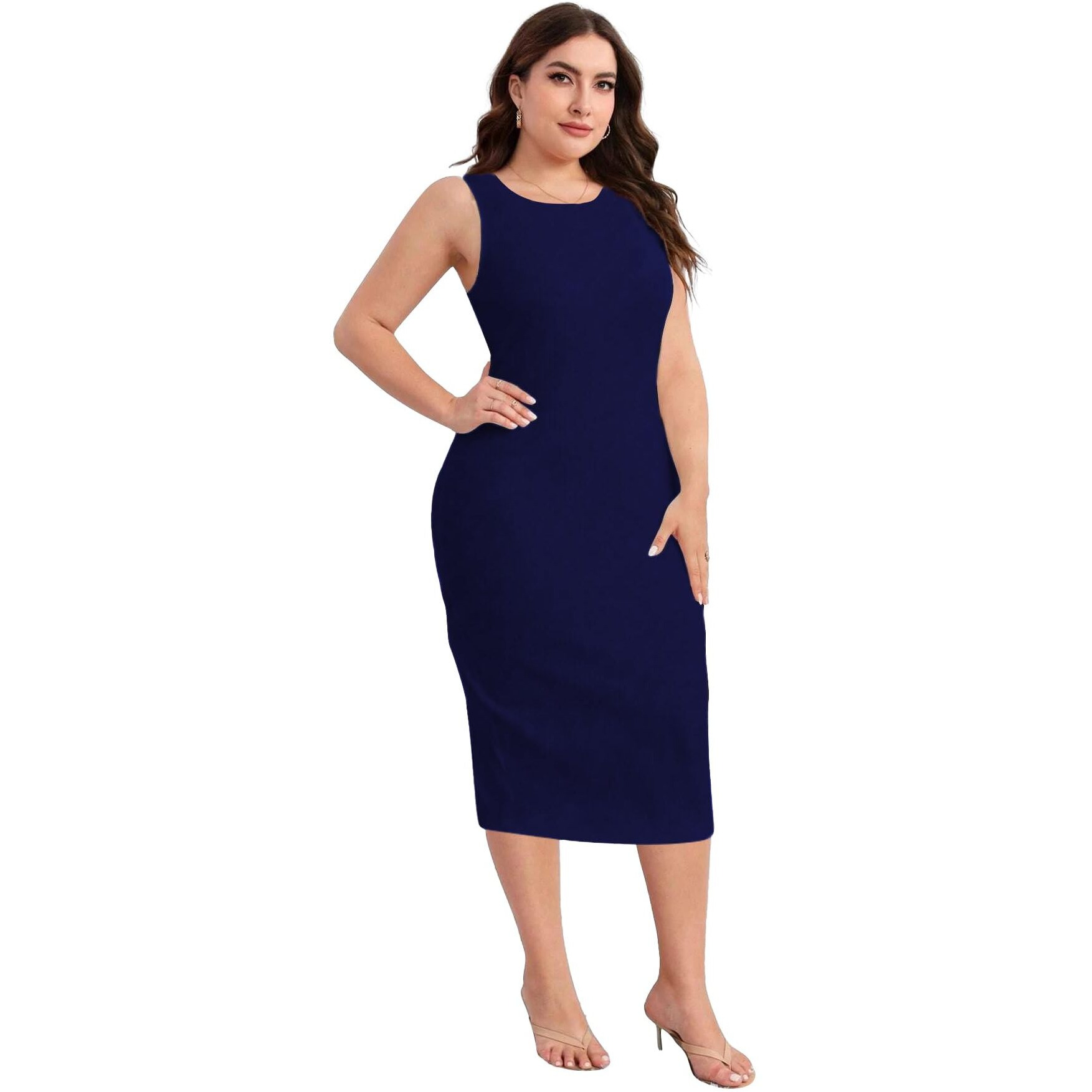 Toochki Dress For Women | One Piece Dress For Women | Women Dresses | Dresses For Women | Bodycon Dress For Women | Midi Length Dress | Lycra Dress Blue