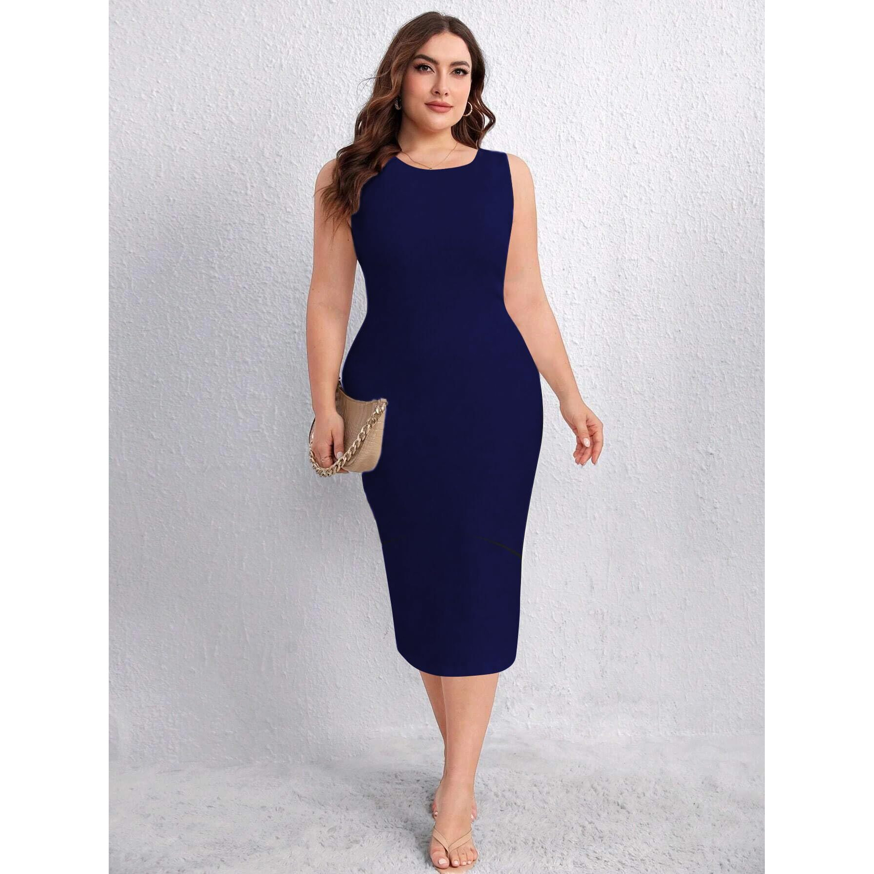 Toochki Dress For Women | One Piece Dress For Women | Women Dresses | Dresses For Women | Bodycon Dress For Women | Midi Length Dress | Lycra Dress Blue