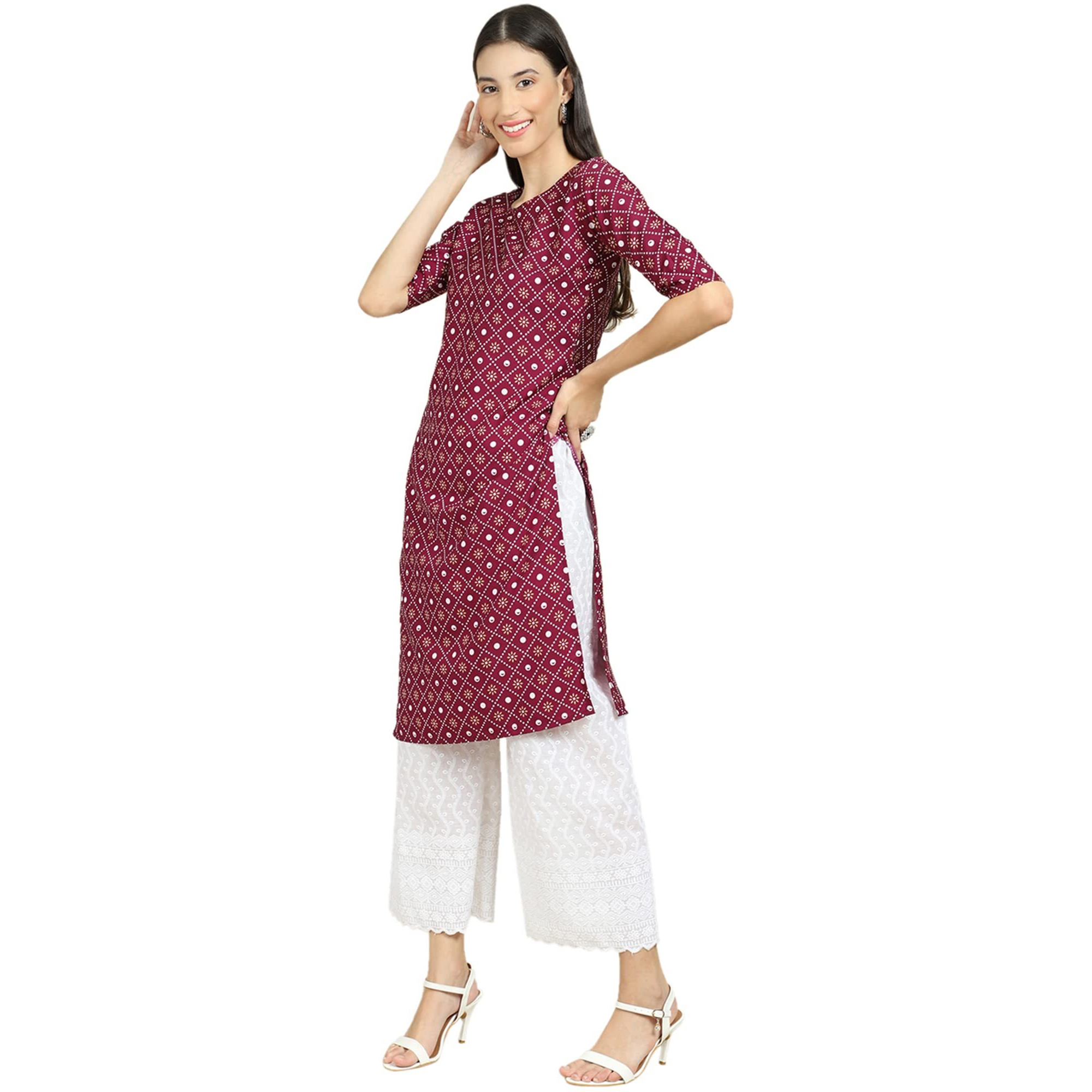 Pinkmint Womens Crepe Digital Print Straight Kurta Pack Of 2 [C-349-355_Xl]