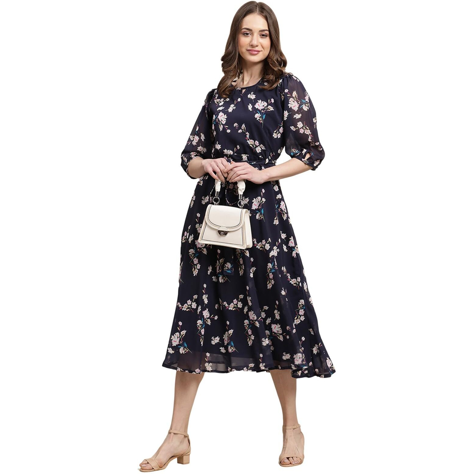 Tee Projekt Women Monochrome Bloom Maxi Dress Black
