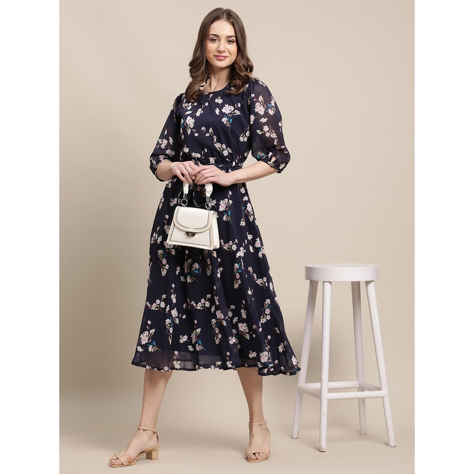 Tee Projekt Women Monochrome Bloom Maxi Dress Black