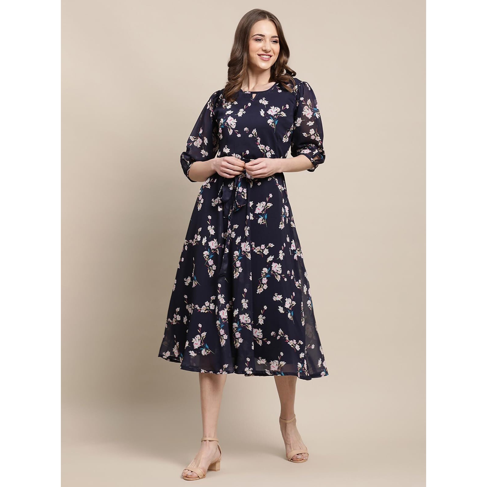 Tee Projekt Women Monochrome Bloom Maxi Dress Black