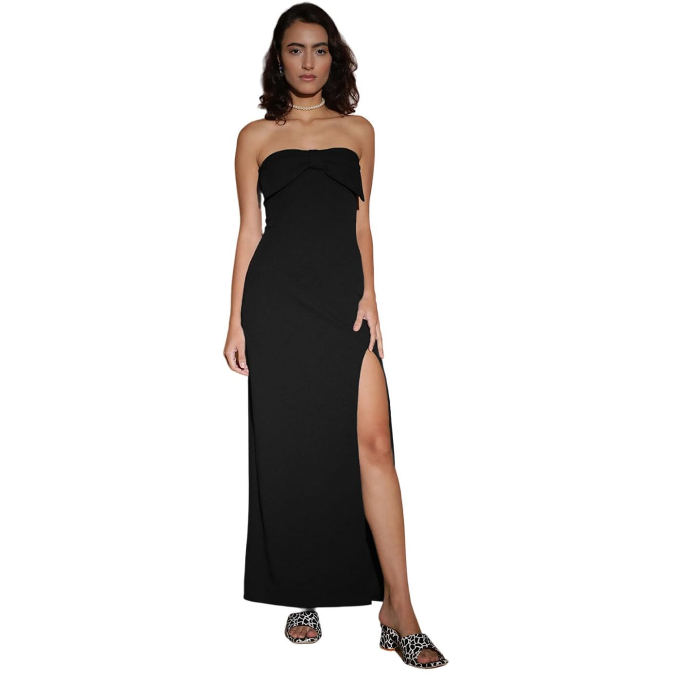 Kotty Womens Bodycon Midi Dress(Black,S)