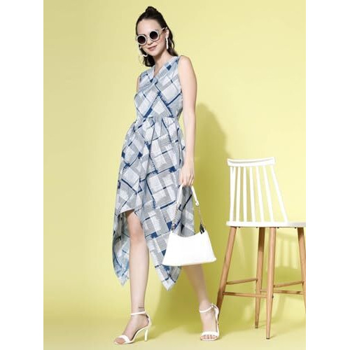 Oomph Womens Western & Fusion Wear Dress For Women Western, Blue - Md944