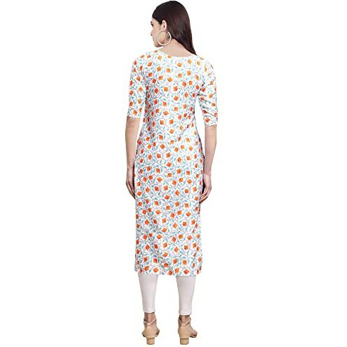 Pinkmint Womens Crepe Digital Print Straight Kurta [Pack Of 6](Qv-340-334-345-352-354-351-S)