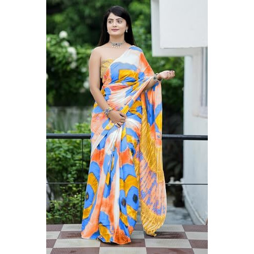 Shiv Textiles Cotton Printed Saree For Women.(Smc-St-351-Yellow)