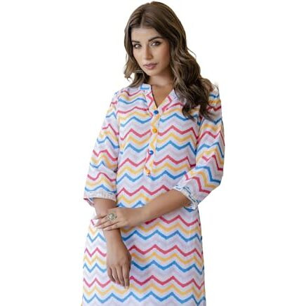 Lookmark Kurta Set Sizzle With Ethnic Flair Make Heads Turn With Our Vibrant Cotton Blend Printed Kurti Pant Sets (Az-Lm-P6-Ks2148-Xl) Multicolour