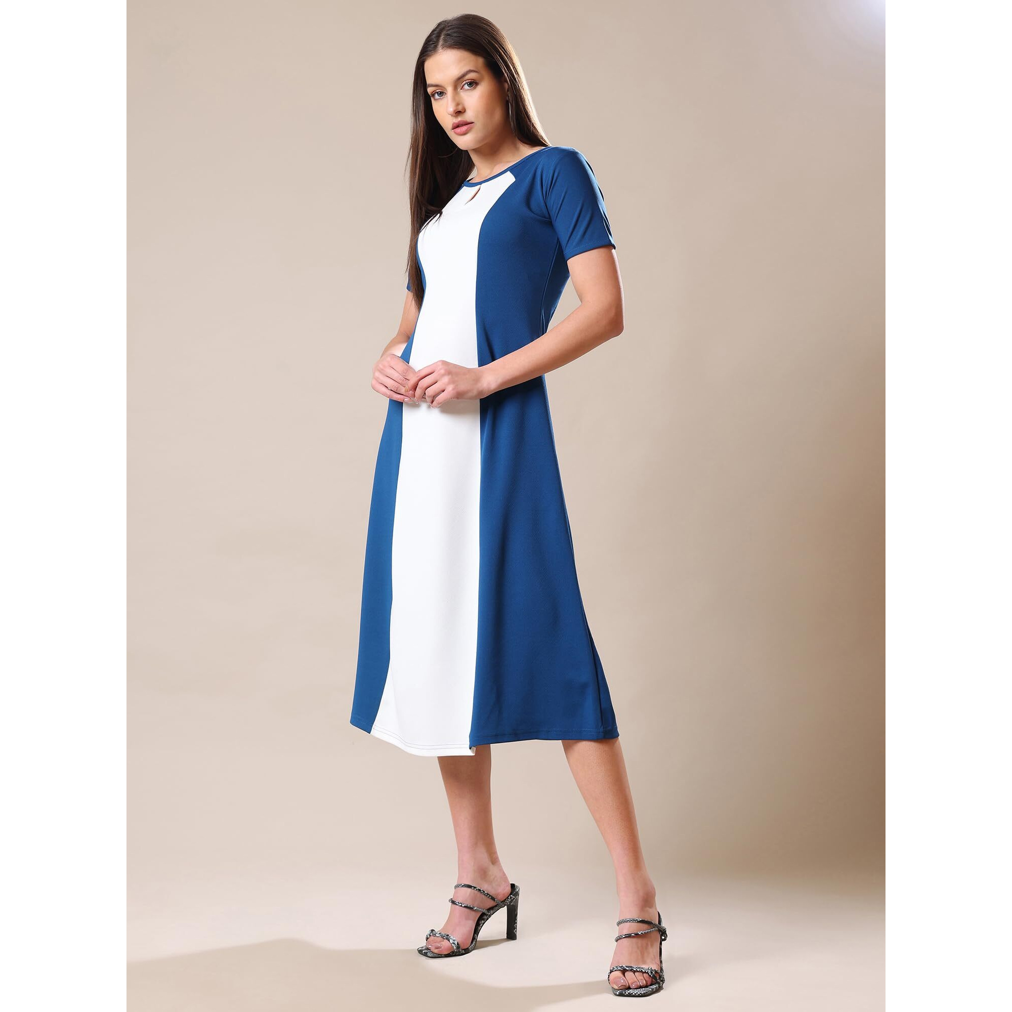 Purvaja Womens A-Line Midi Dress (Bely-178_Dark Blue_Large)