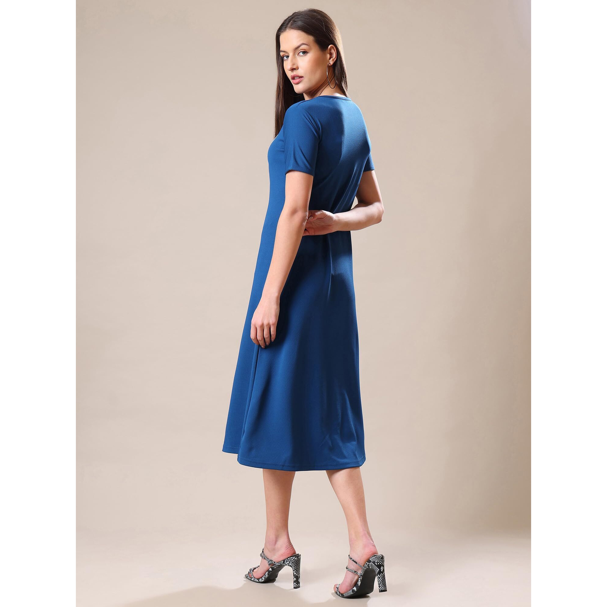 Purvaja Womens A-Line Midi Dress (Bely-178_Dark Blue_Large)
