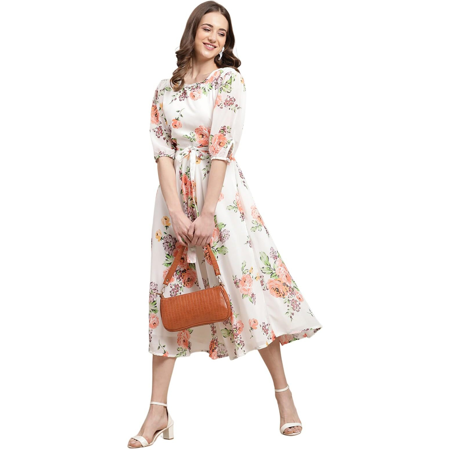 Tee Projekt Women White Rose Garden Maxi Dress
