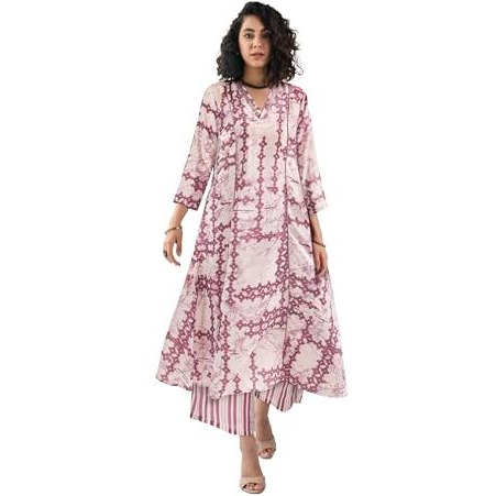 Toochki Salwar Suit Set For Women| Rayon Two Piece Salwar Suit Set For Women | Flared Salwar Suit Set | 3/4 Sleeve Salwar Suit Set | Floral Printed Salwar Suit |Off White Salwar Suit Set