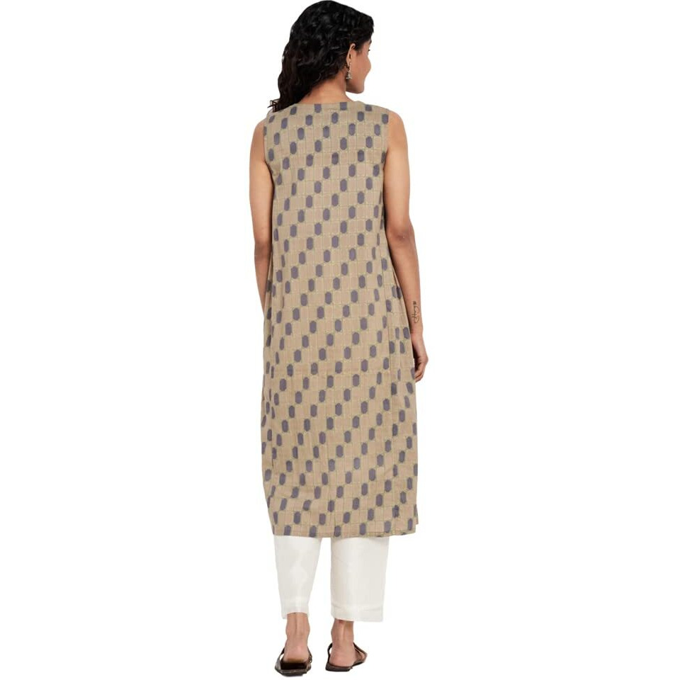 Fabindia Women's Cotton Slim Kurta (10725406Gr_Beige_Xs)