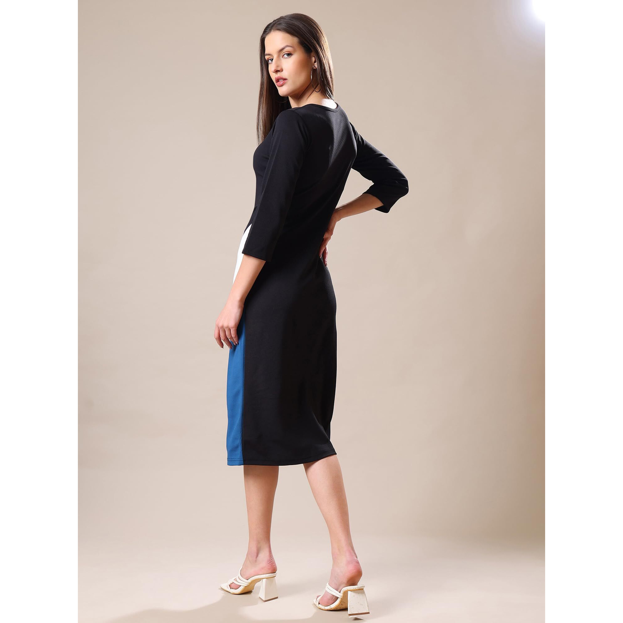 Purvaja Womens Bodycon Knee Length Dress(Lucy-342-348) (Bely-198_2Xl_Teal)