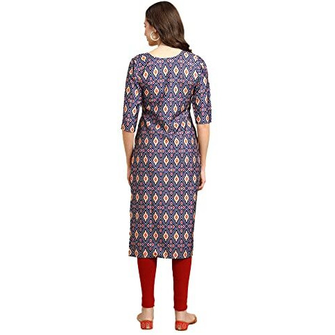 Pinkmint Women's Crepe Digital Print Straight Kurta(Pack Of 6)[Qv-358-370-360-380-329-336-L]