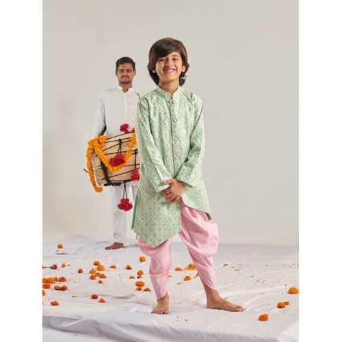 Pspeaches Boys Embroidered Regular Kurta With Dhoti Pants (5-6Years)