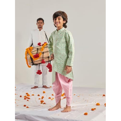 Pspeaches Boys Embroidered Regular Kurta With Dhoti Pants (5-6Years)
