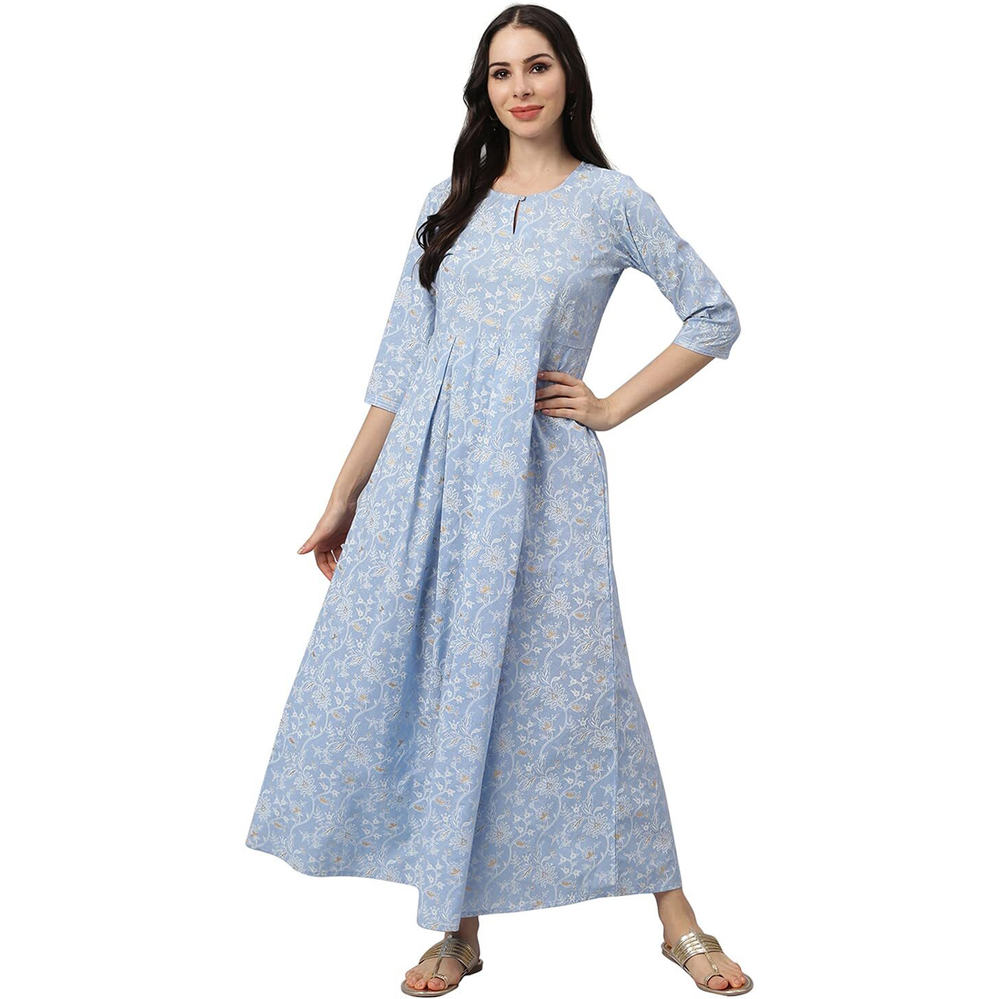 Idalia Mustard And Sage Green Cotton Kurta Set For Women