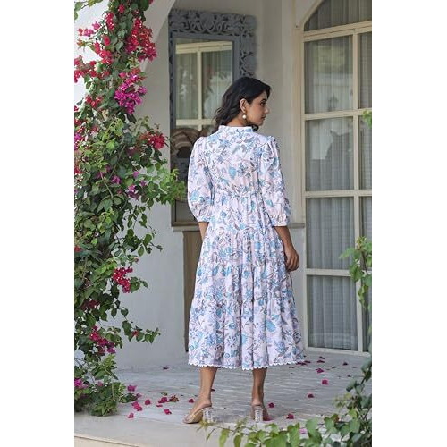 Greciilooks Womens Rayon Casual Knee-Length Western Dress White
