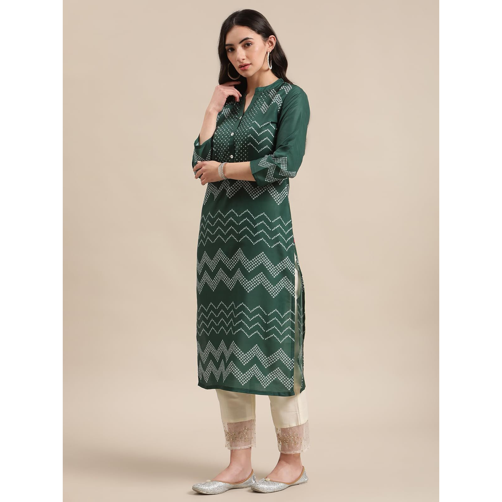 Varanga Womens Silk Regular Kurta Set (Nv_Vkur08_Green