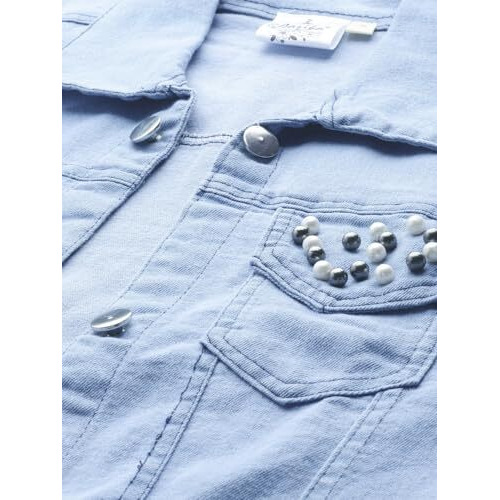 Aarika Womens Casual Wear Blue Colour Embellished Denim Co-Ord Set (S-L)