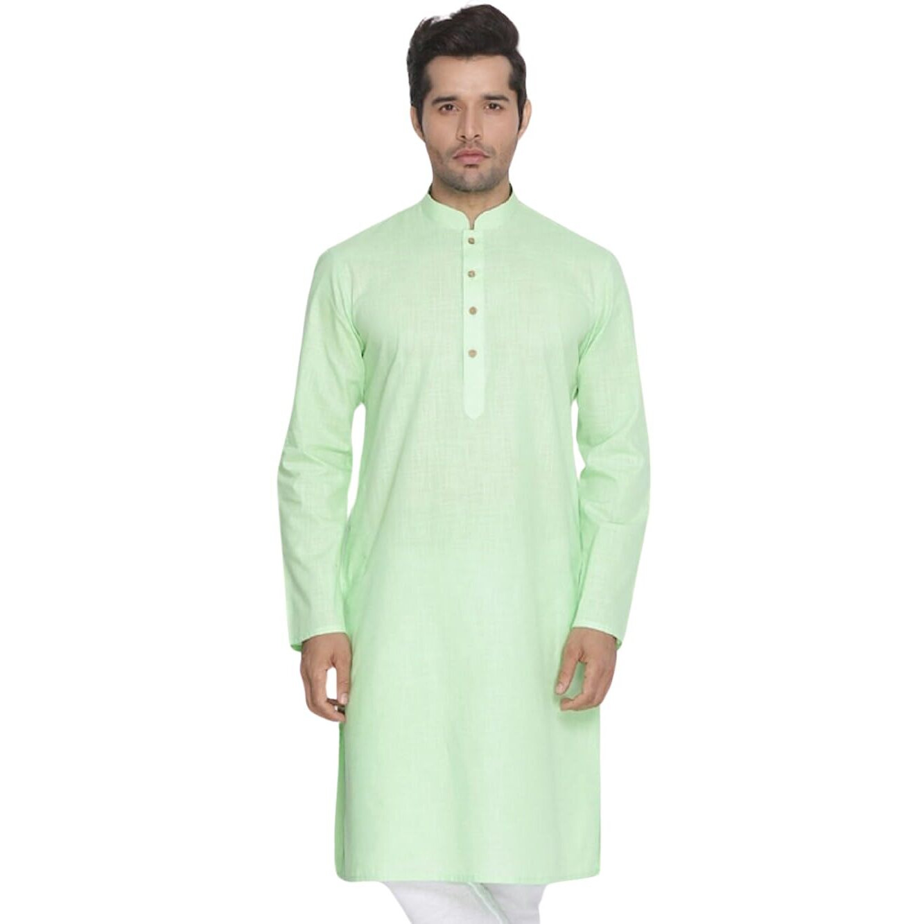 Lymio Men Kurta || Kurta For Men || Mens Cotton Blend Kurta || Long Slevee Kurta (Men-Kurta) (S, Pista)