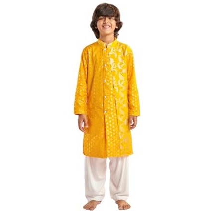 Pspeaches Boys Floral Regular Kurta With Pyjamas (7-8Years)