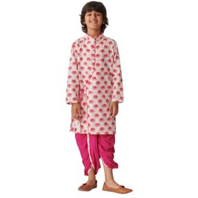 Pspeaches Boys Ethnic Motifs Printed Regular Kurta With Dhoti Pants (15-16Years)