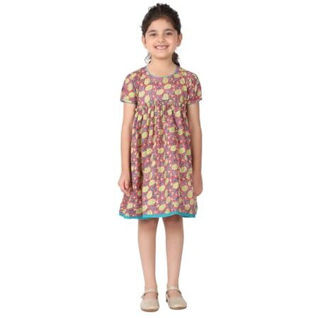 Fabindia Kids Cotton Printed Kurta Pink_10-12Y