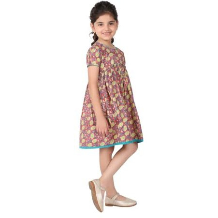 Fabindia Kids Cotton Printed Kurta Pink_10-12Y