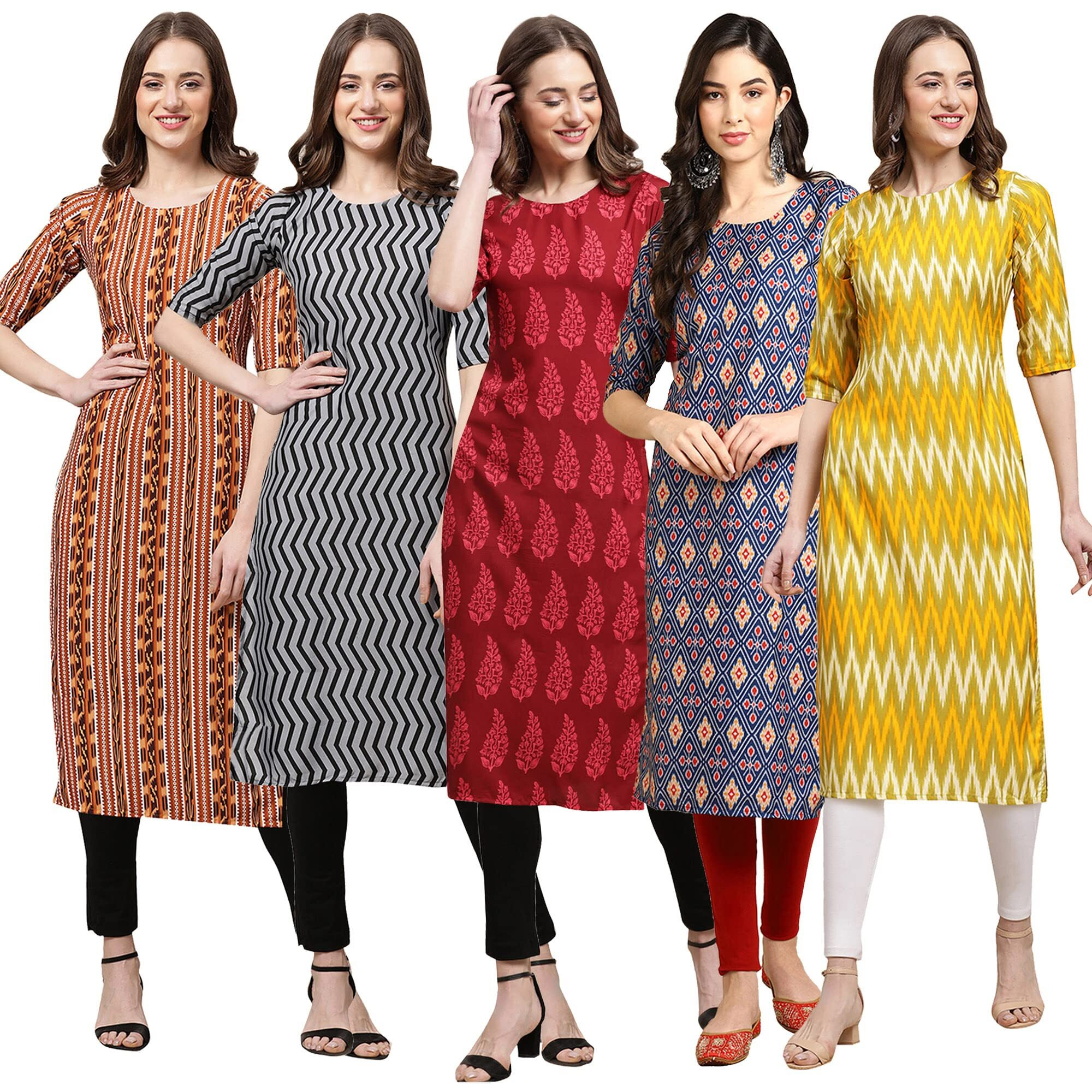 Pinkmint Women's Crepe Digital Print Straight Kurta (D-344-336-337-358-329_L)