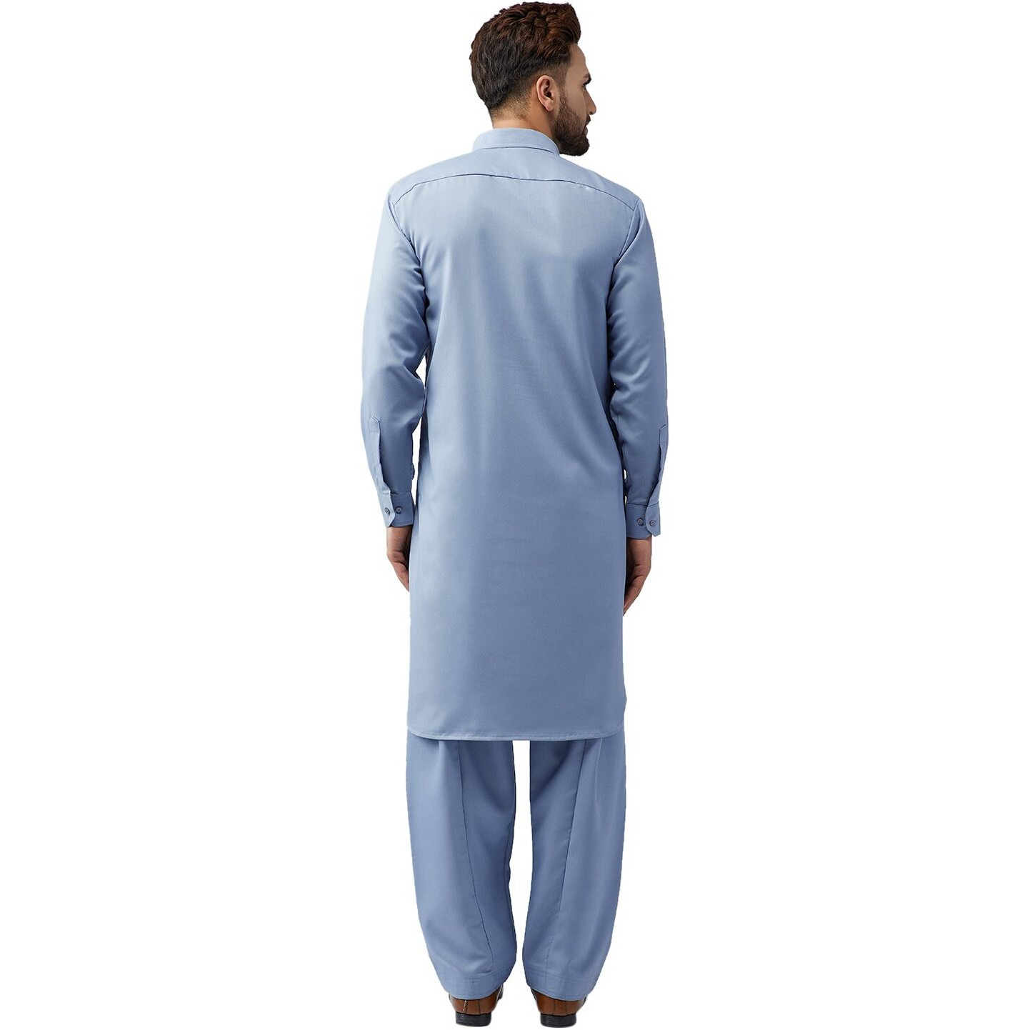 Sojanya (Since 1958 Mens Grey Cotton Kurta Pathani Set Size M