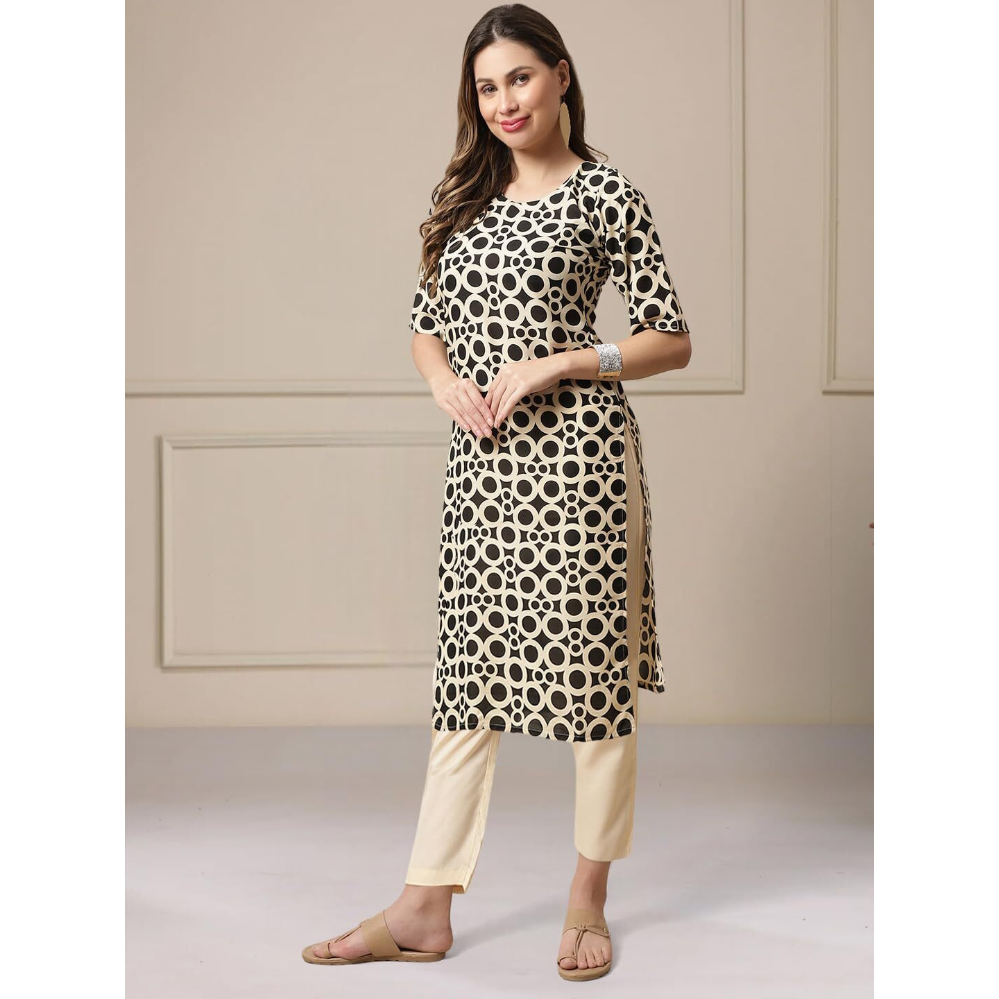 Tee Projekt Printed Crepe Kurti & Pant Set For Women Festival Wear Stylish Kurta Set