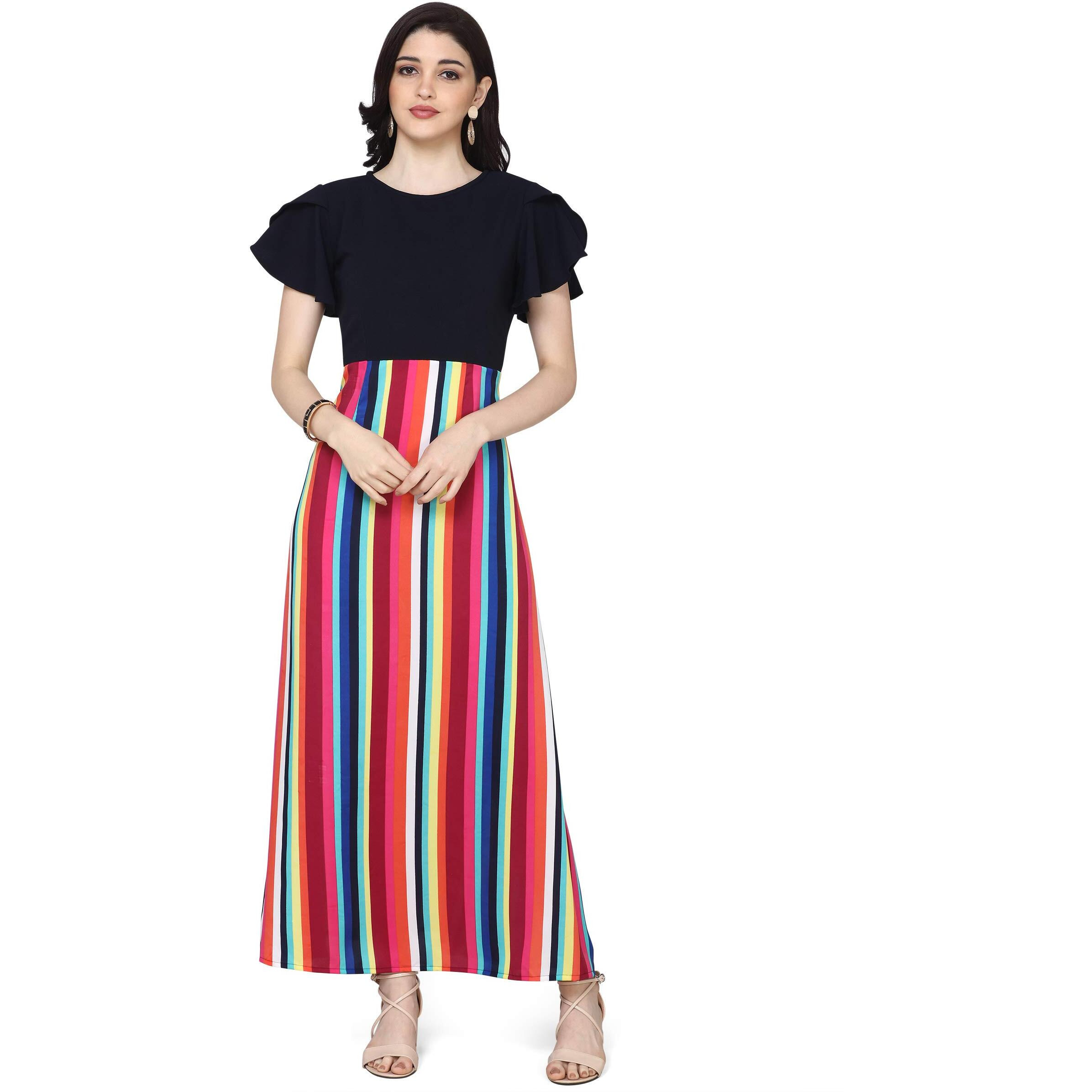 Oomph Womens Western & Fusion Wear Midi Dresses For Women, Beach, Blue - Md133