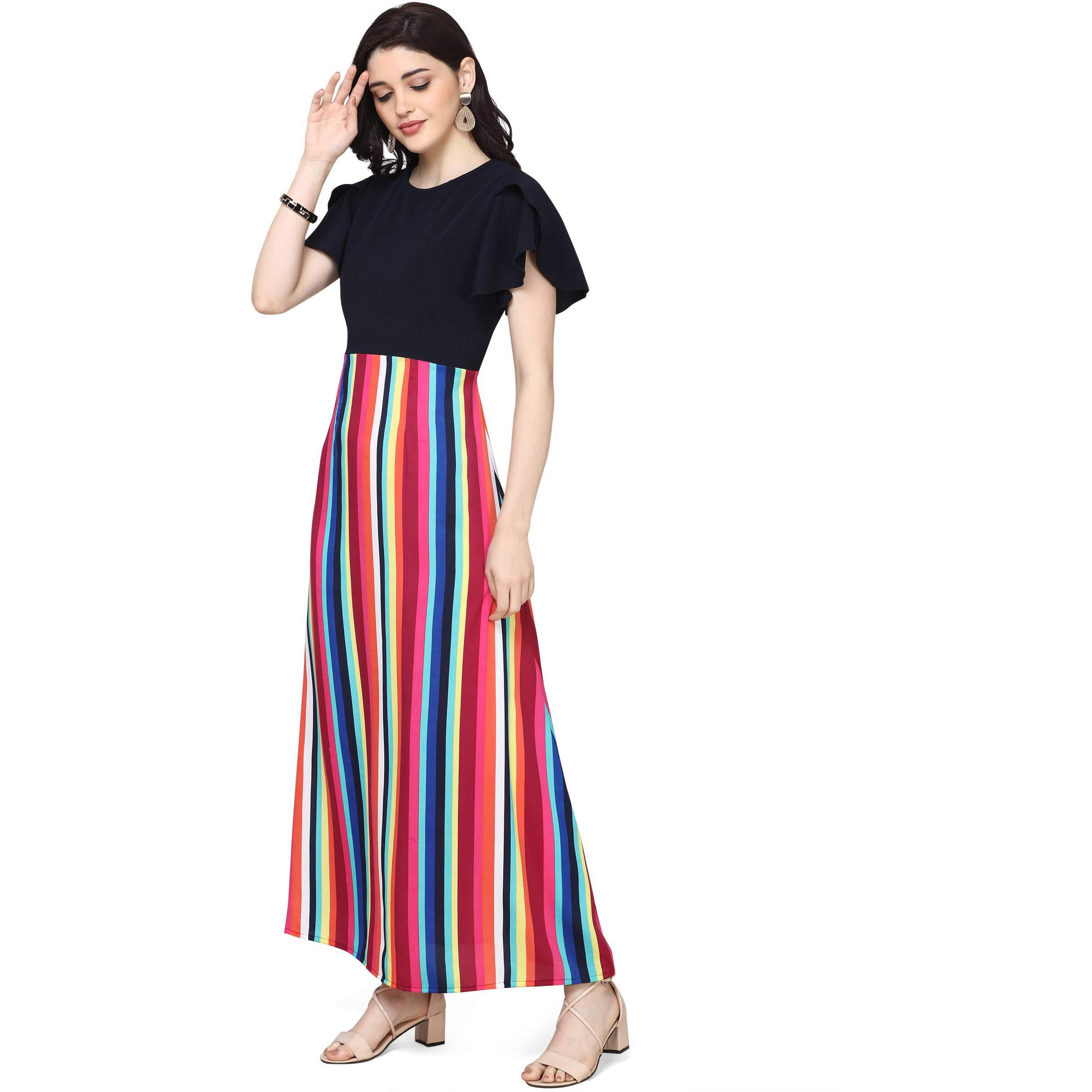 Oomph Womens Western & Fusion Wear Midi Dresses For Women, Beach, Blue - Md133