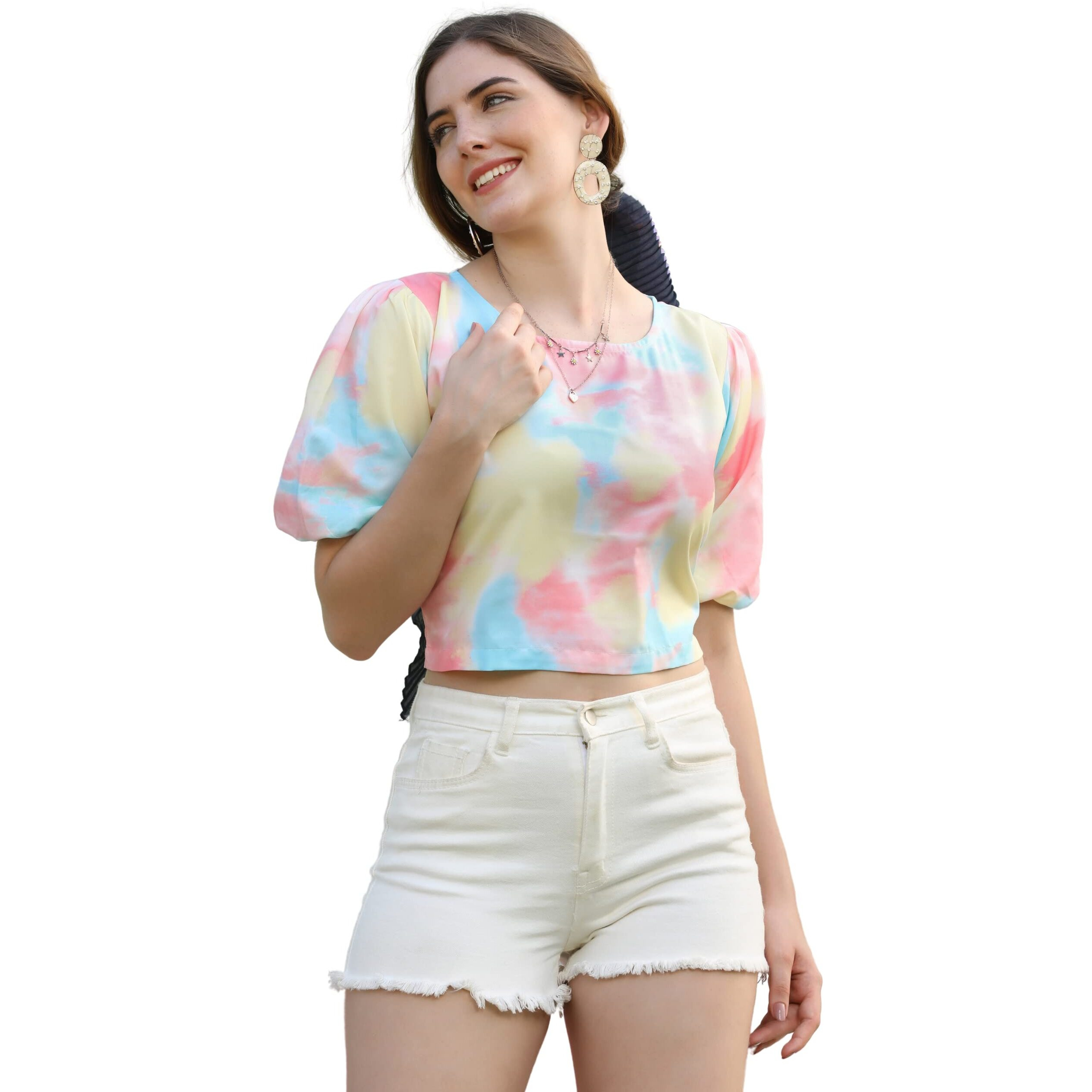 Leriya Fashion Women Striped Top With Half Sleeves For Office Wear, Casual Wear (Yellow_Xs)