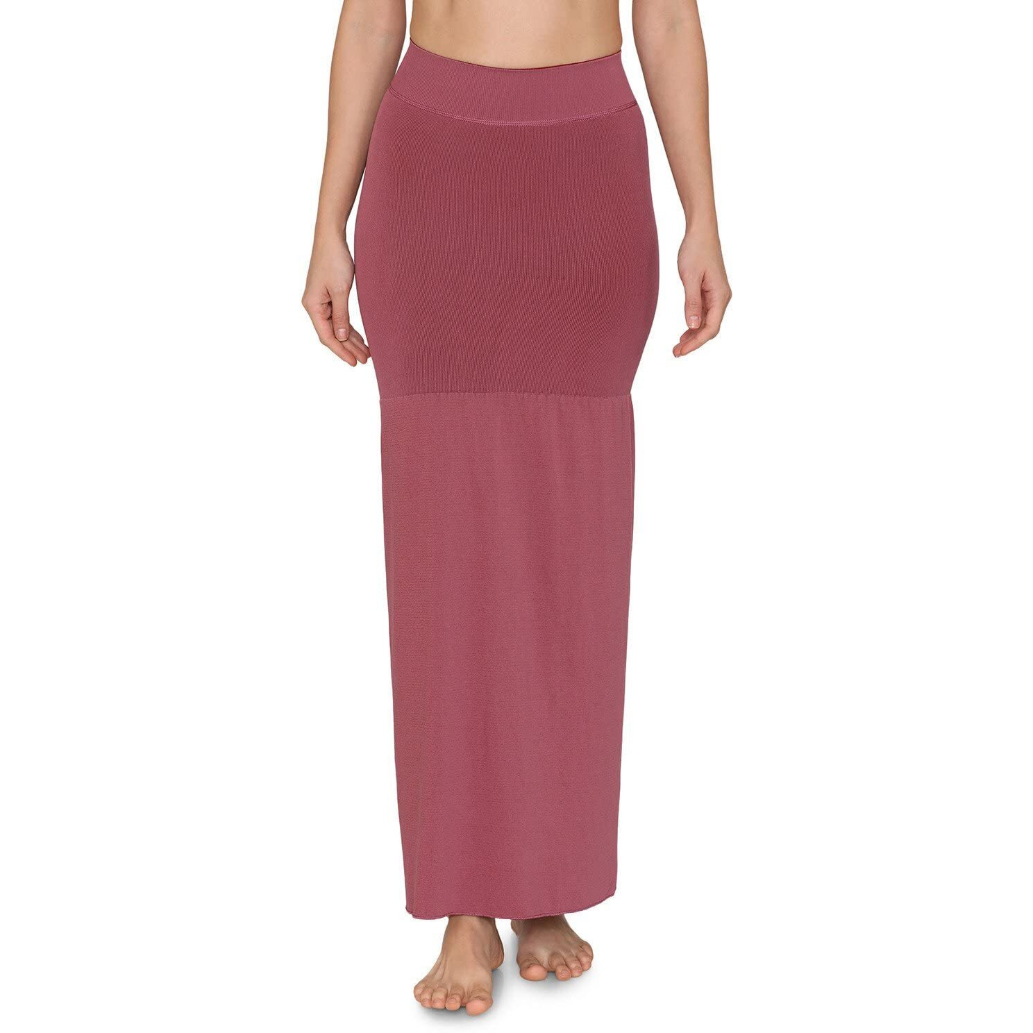 Zivame All Day Flared Mermaid Reversible Saree Shapewear For Women - Brown And Rose