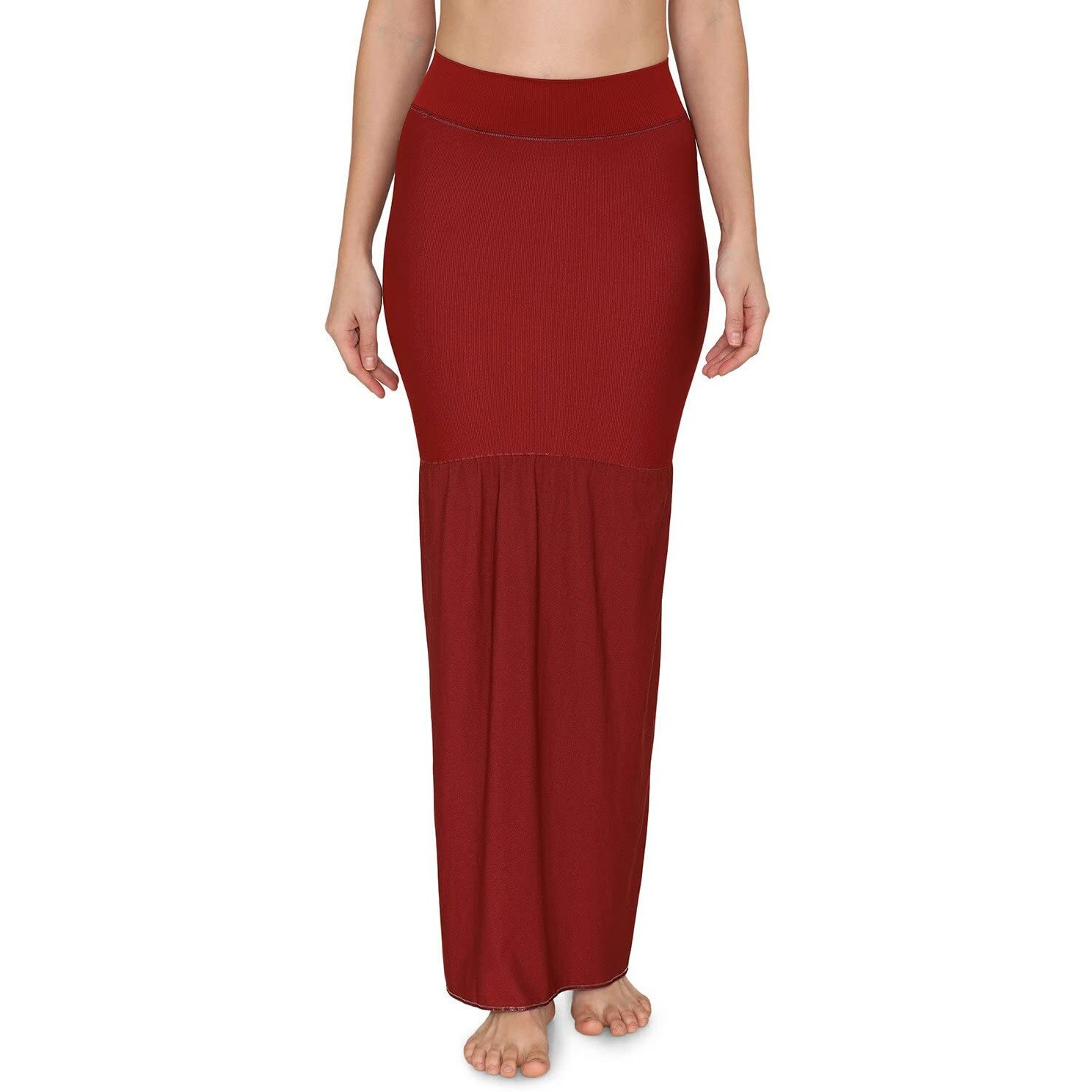 Zivame All Day Flared Mermaid Reversible Saree Shapewear For Women - Brown And Rose