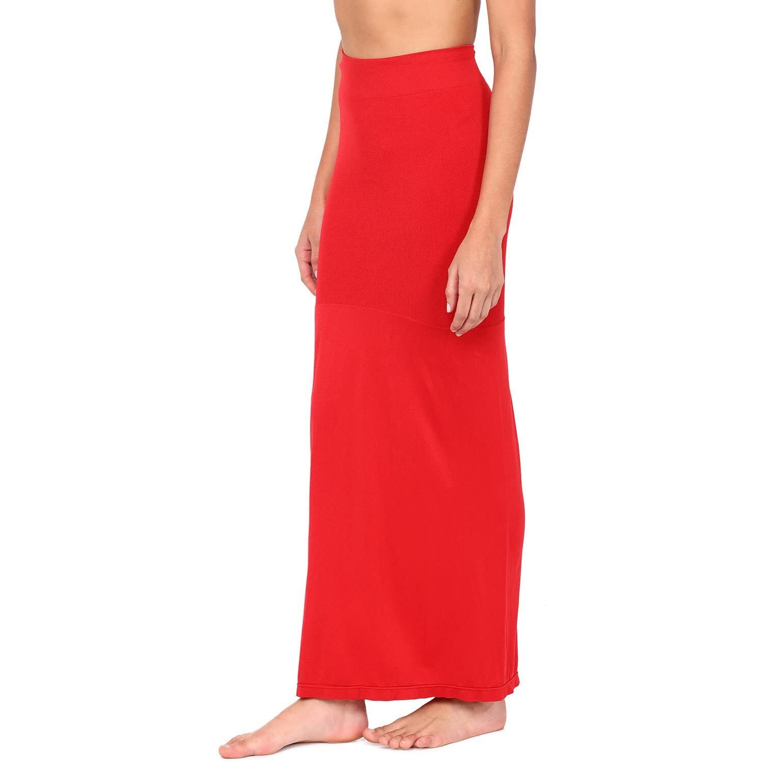 Zivame Seamless All Day Flared Saree Shapewear - Red